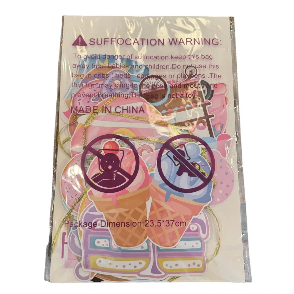 C L cooper life Donut Birthday Party Banners 3Pcs Two Sweet Party Decorations
